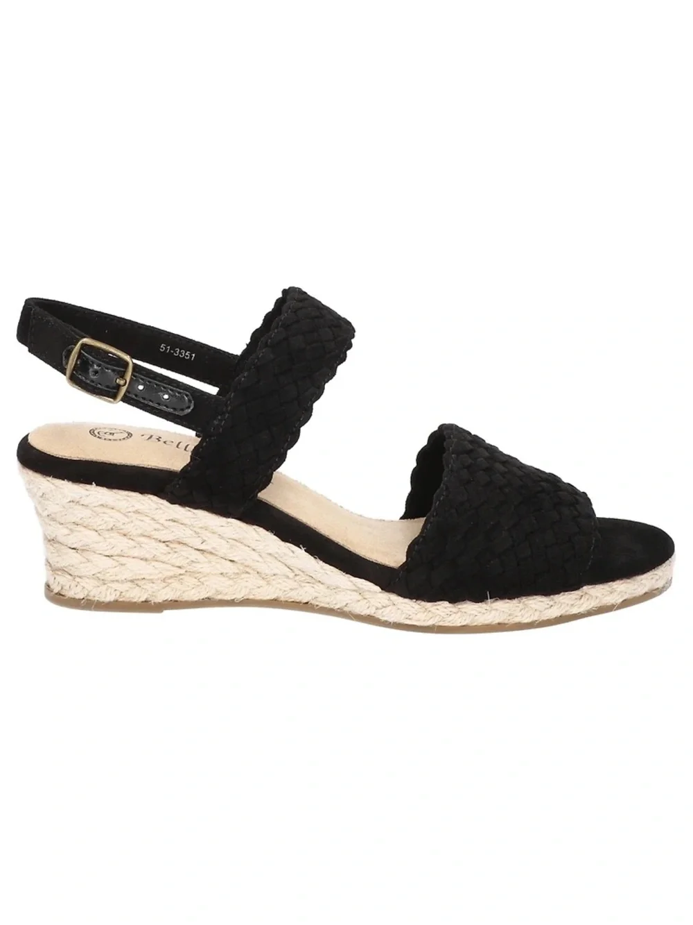 ♥️♥️ Bella Vita Women's Mariella Espadrille Wedge Sandals - Black Suede